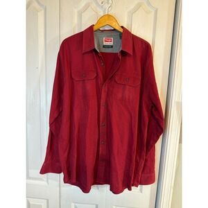 Wrangler Button Down Shirt Men's XL Comfort Flex Long Sleeve Chore Shirt